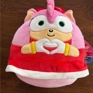 Squishmallows Pink and Red Heart-Hand Plush